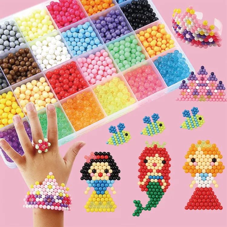 Waterbeads-kit med vattenpärlor i 24 färger, 3000 delar