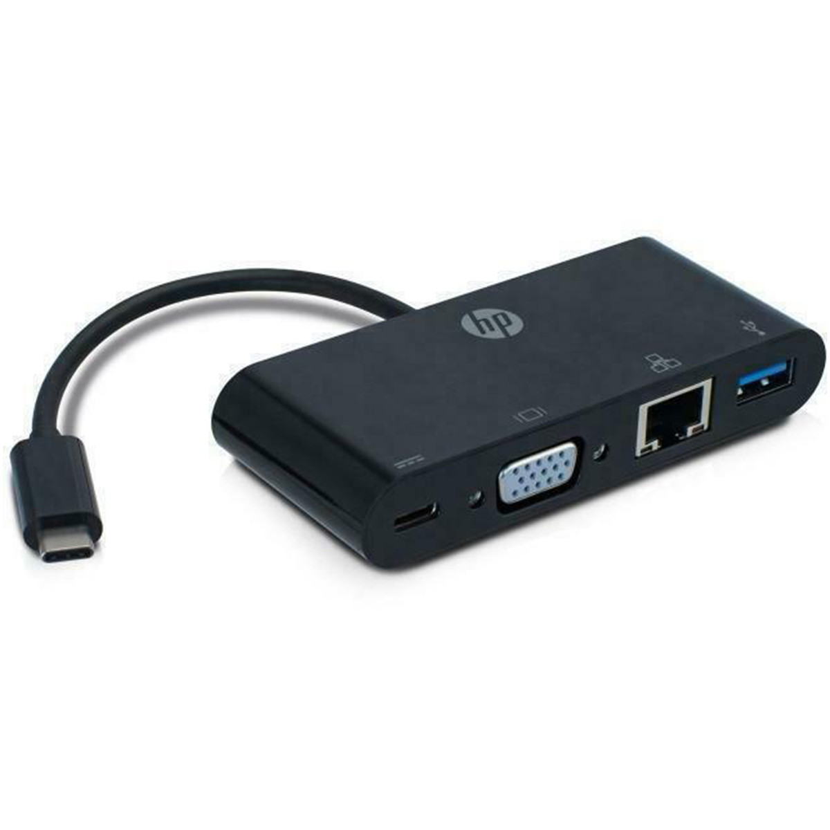 HP USB-C till VGA/USB-A/LAN-adapter, svart