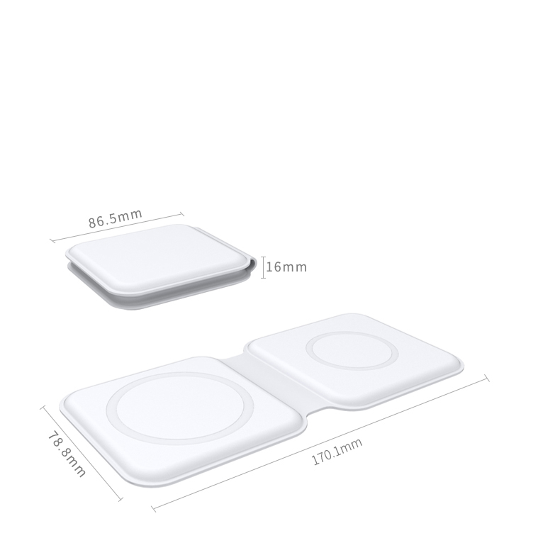 2-i-1 magnetisk Qi-laddare, 15W