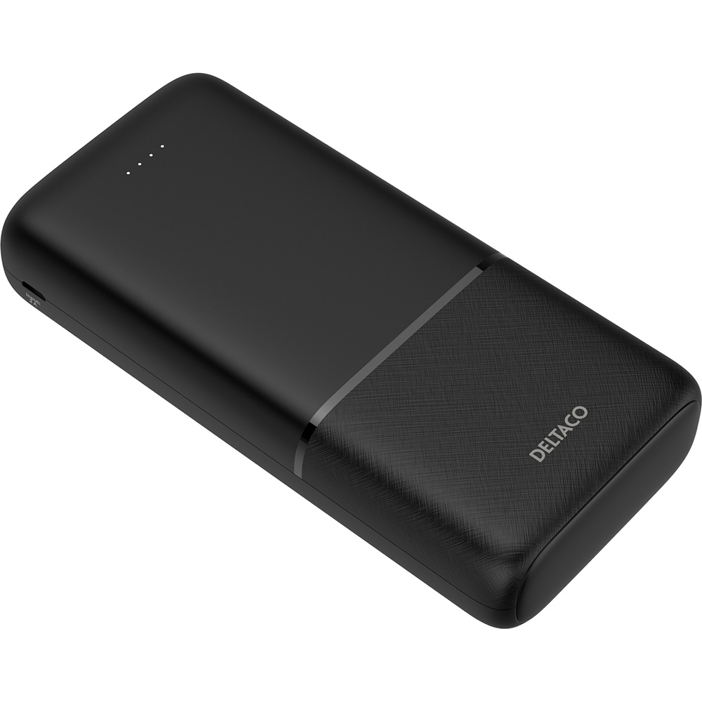 2xUSB+USB-C Powerbank, 20 000 mAh, 20W, svart