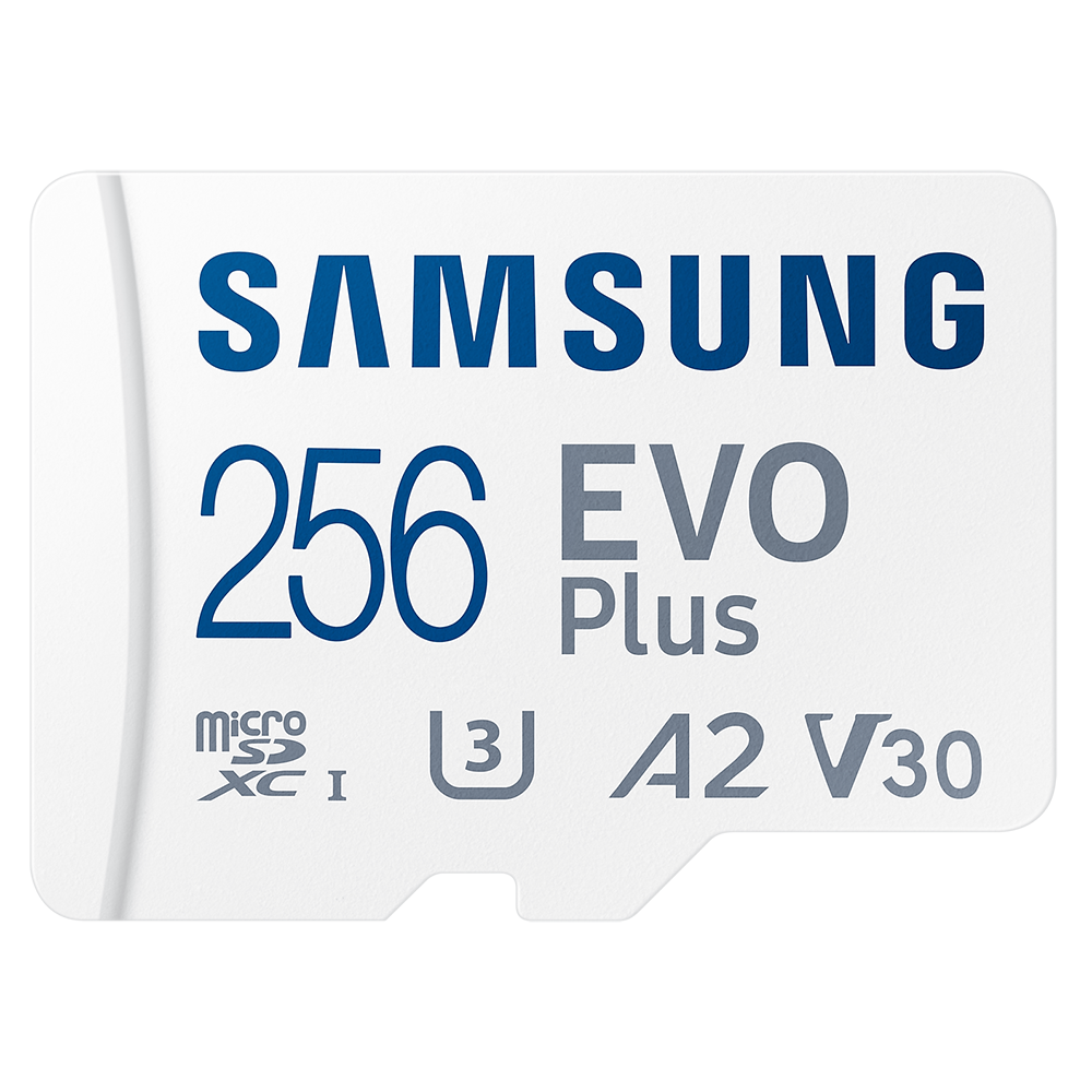 256GB Samsung EVO Plus MicroSDXC med SD-adapter, 130MB/s