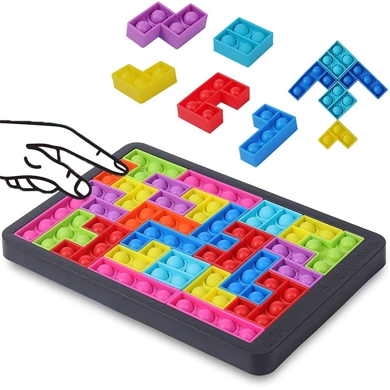 Tetris Pop Fidget pedagogisk fidgetleksak, 27 delar