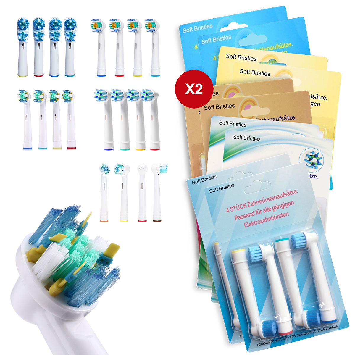 40-pack Oral-B kompatibla tandborsthuvuden, Mixpaket