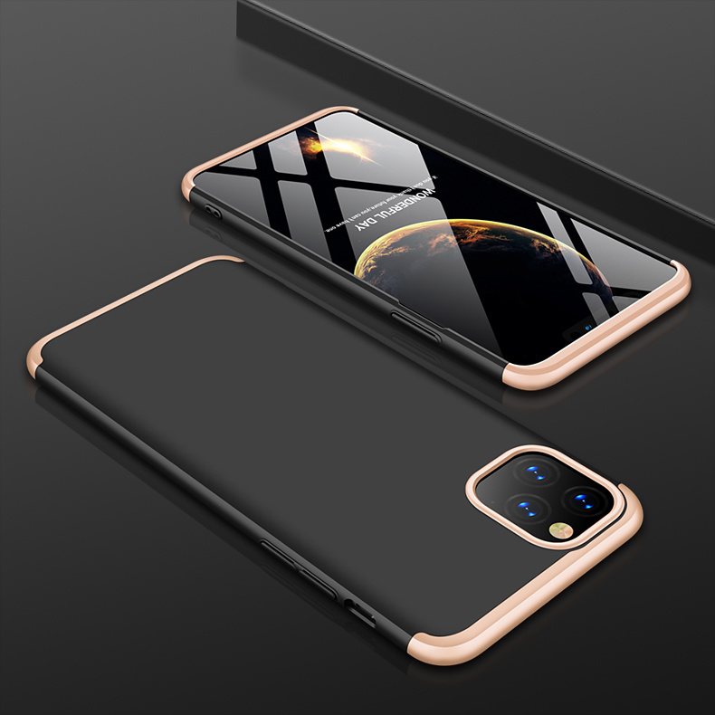 3-delat skal till iPhone 11 Pro Max, guld/svart