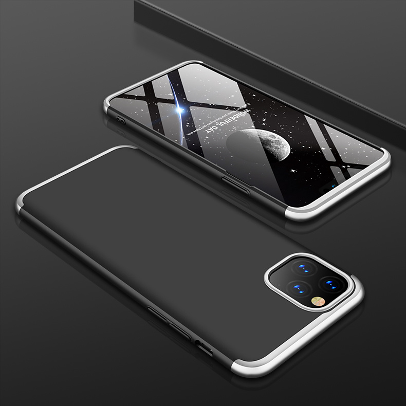 3-delat skal till iPhone 11 Pro Max, silver/svart