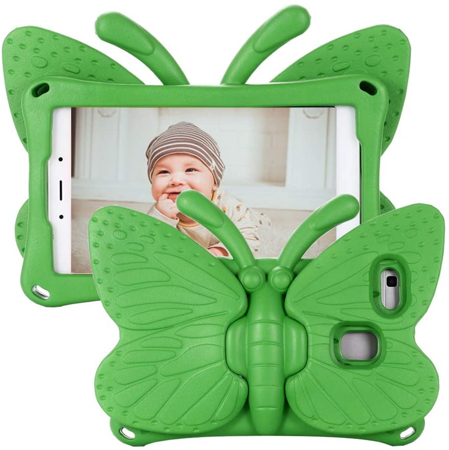 Fjärilsformat barnfodral, Samsung Tab A 8.0, grön