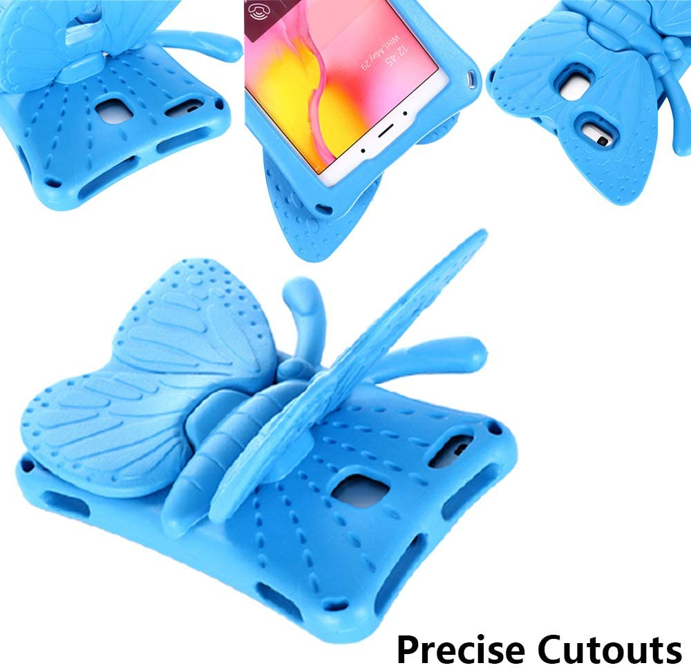 Fjärilsformat barnfodral, Samsung Tab A 8.0, blå