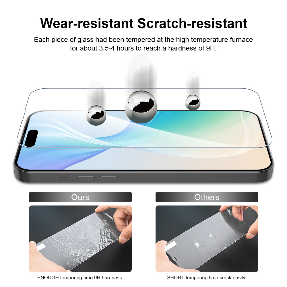Skärmskydd i härdat glas till iPhone 16 Pro Max, 9H, 0.33mm