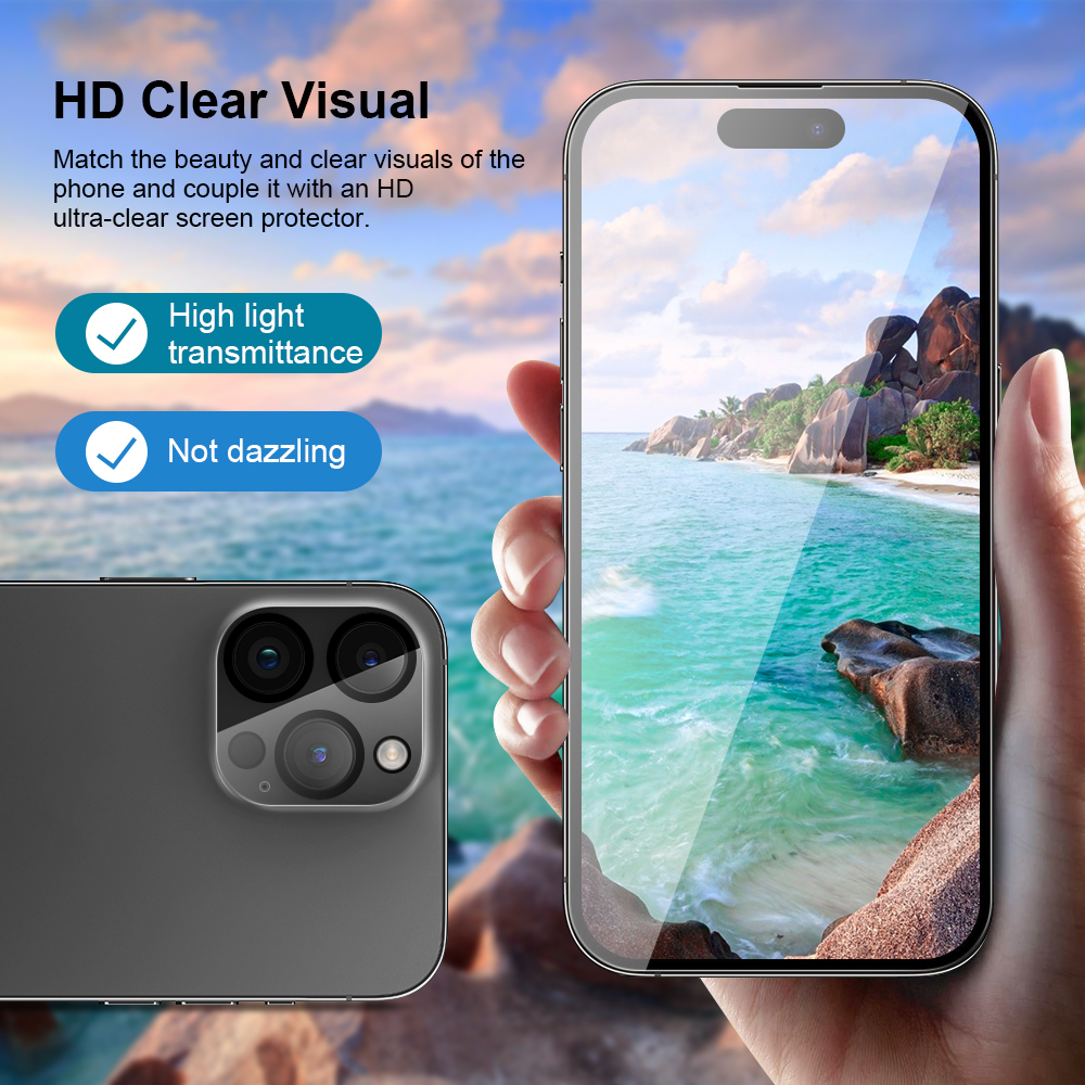 Skärmskydd i härdat glas till iPhone 16 Pro Max, 9H, 0.33mm