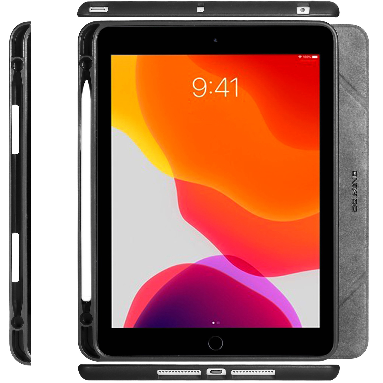 DG.MING Retro Style fodral till iPad 10.2 (2019-2021), grå