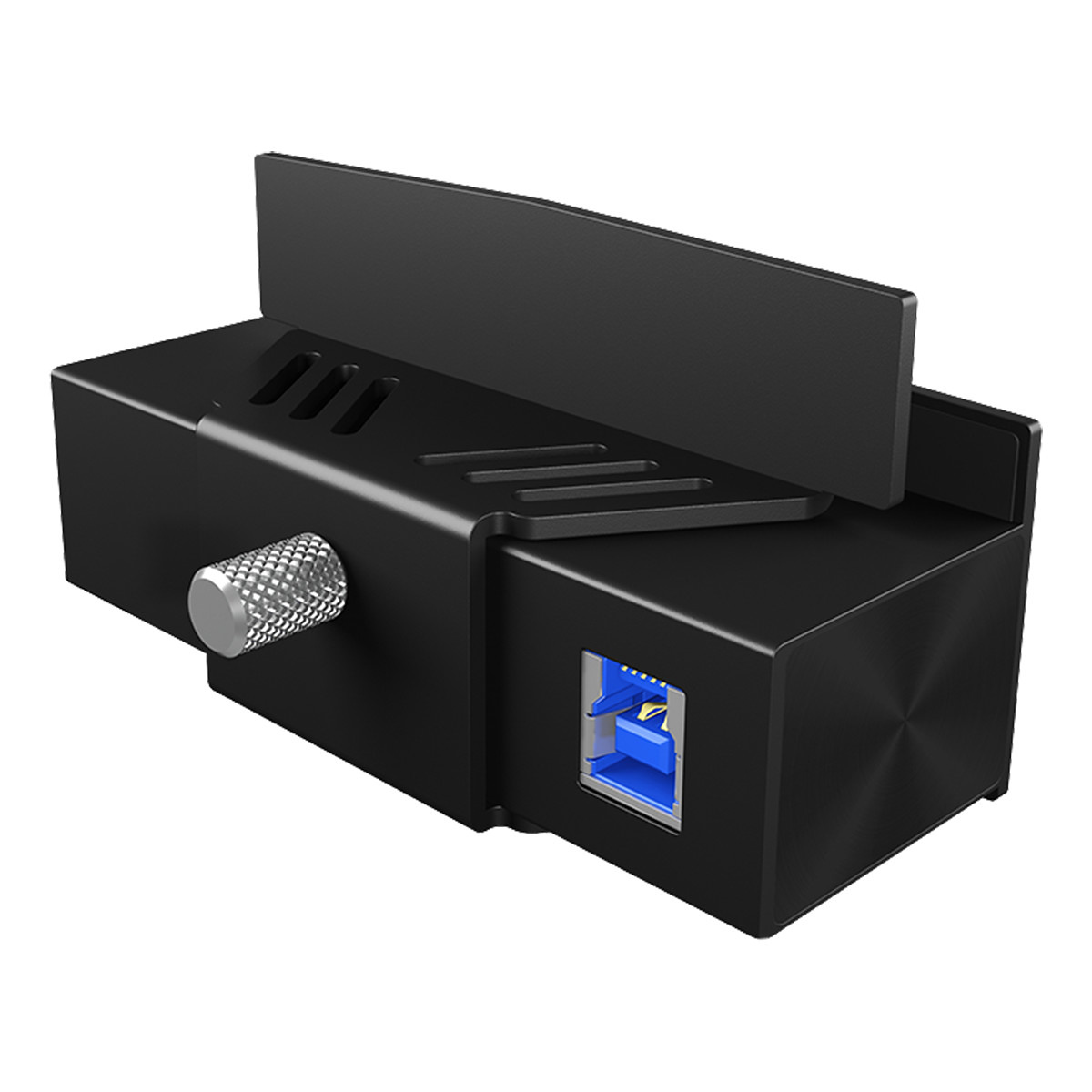Icy Box 4 Port USB 3.0 Hubb, klämfäste, svart