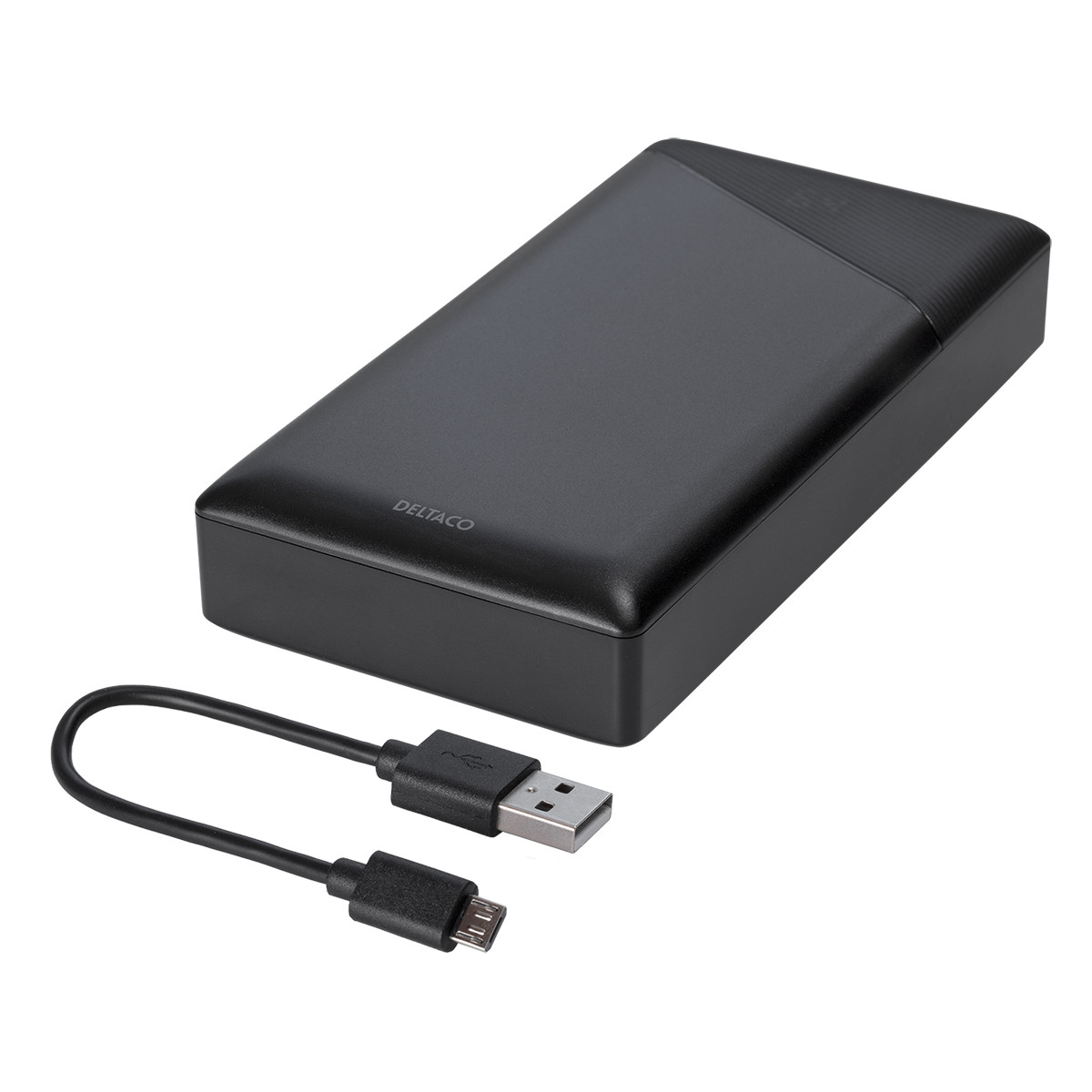 DELTACO Powerbank med både USB-A och USB-C, PD, 20.000 mAh, 18W