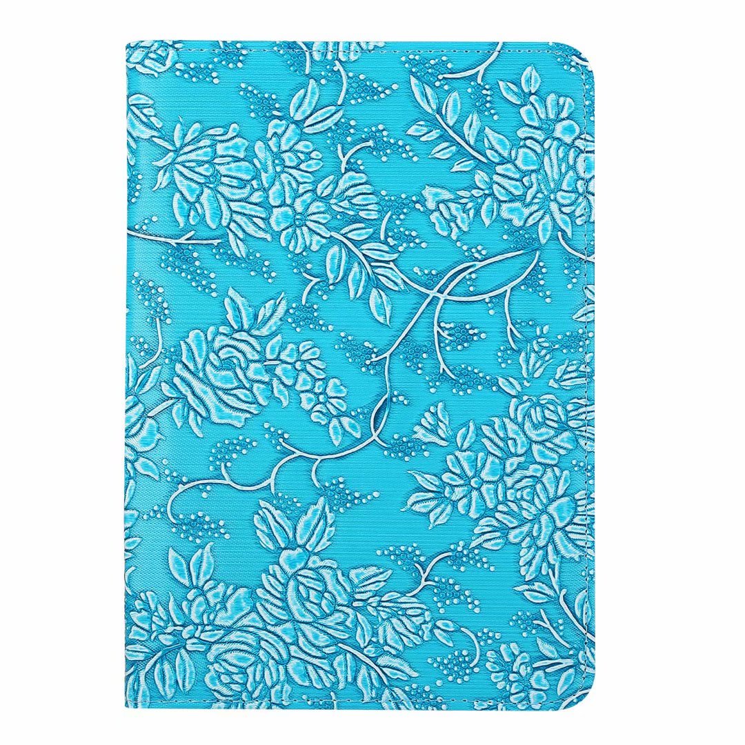 Läderfodral blommor blå, iPad Mini 4/5