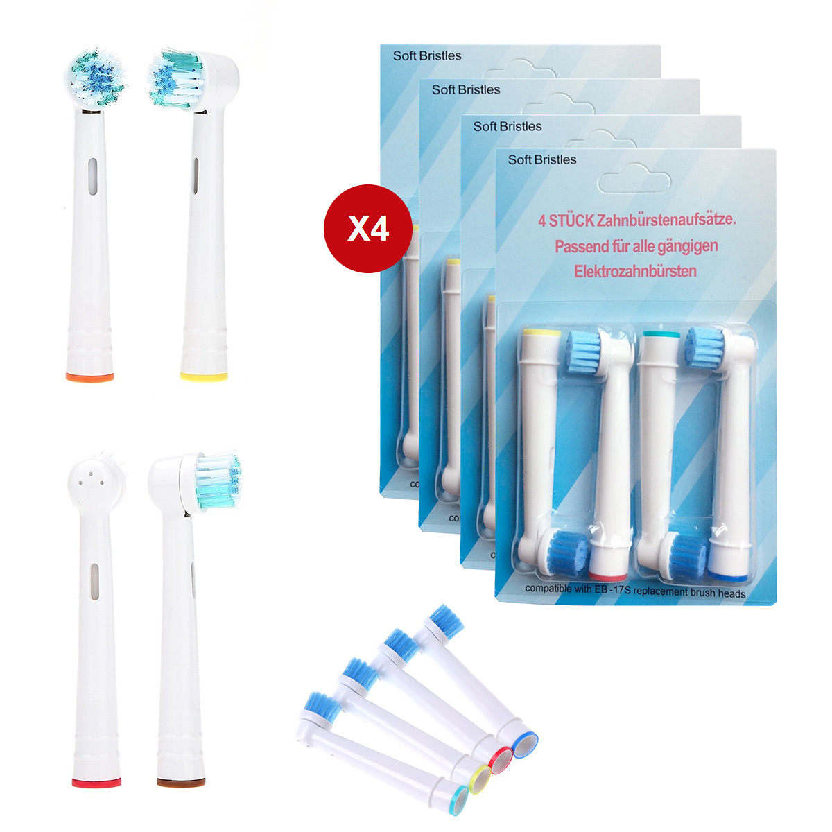 16-pack Oral-B kompatibla sensitive tandborsthuvuden EB-17S