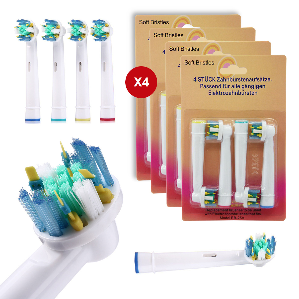 16-pack Oral-B kompatibla tandborsthuvuden EB-25A, Floss Action