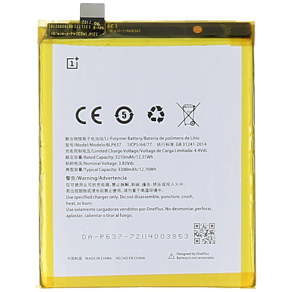 OnePlus 5, original batteri, 3300mAh, BLP637