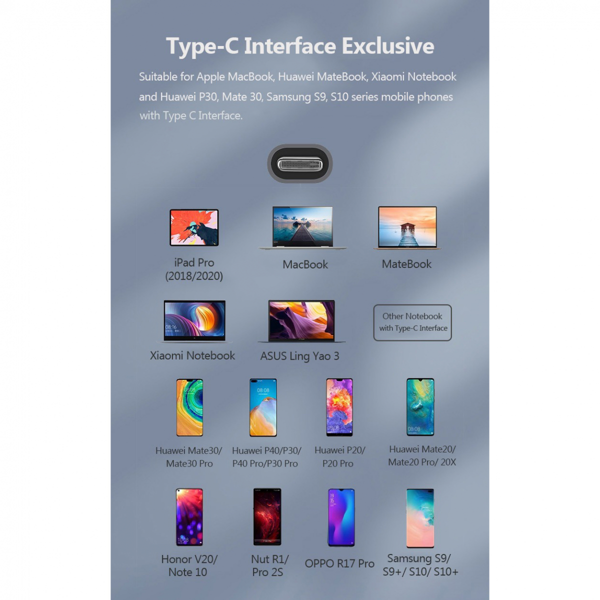 6-i-1 USB-C hubb med kortläsare och HDMI