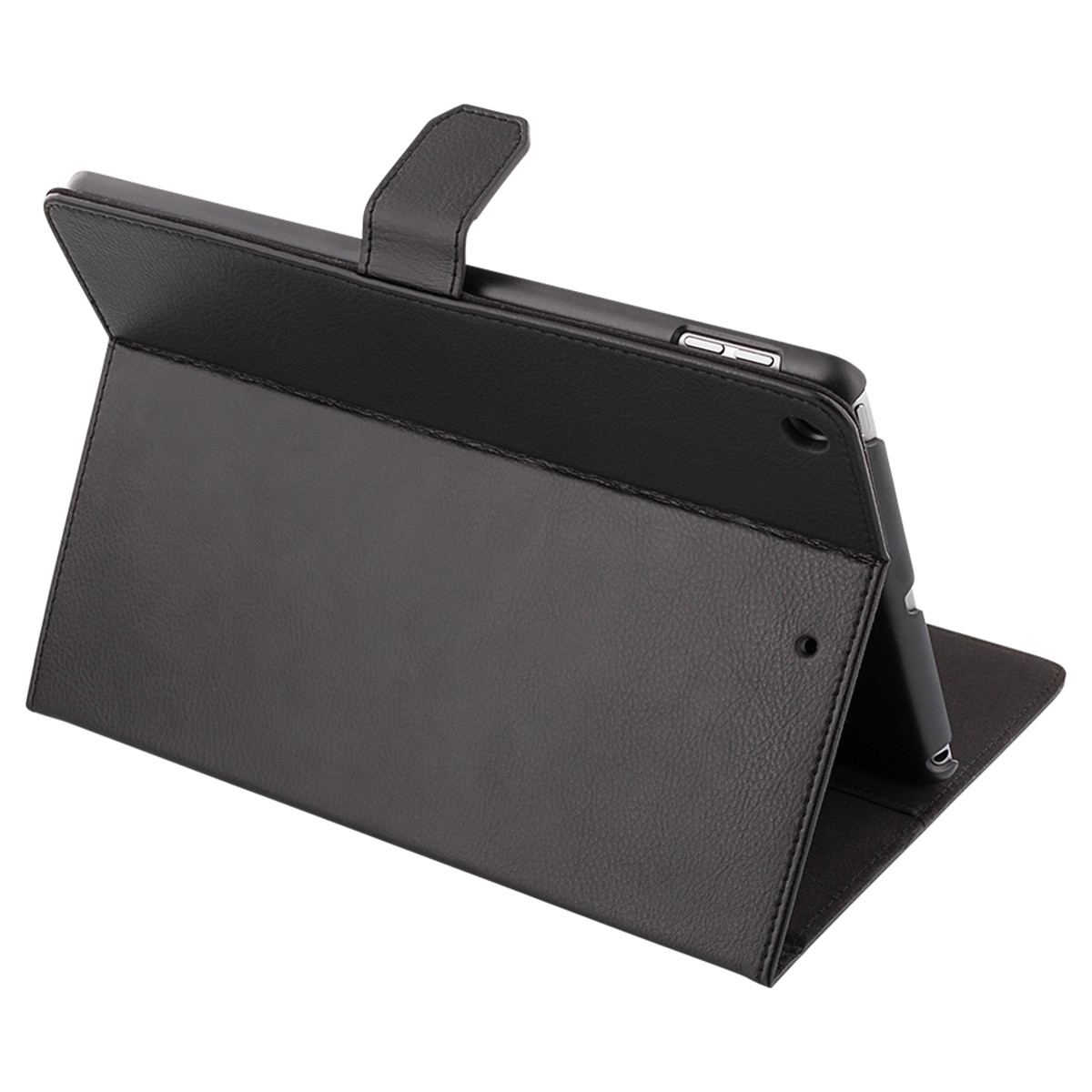 DELTACO läderfodral med ställ till iPad 9.7 (2017/2018), svart