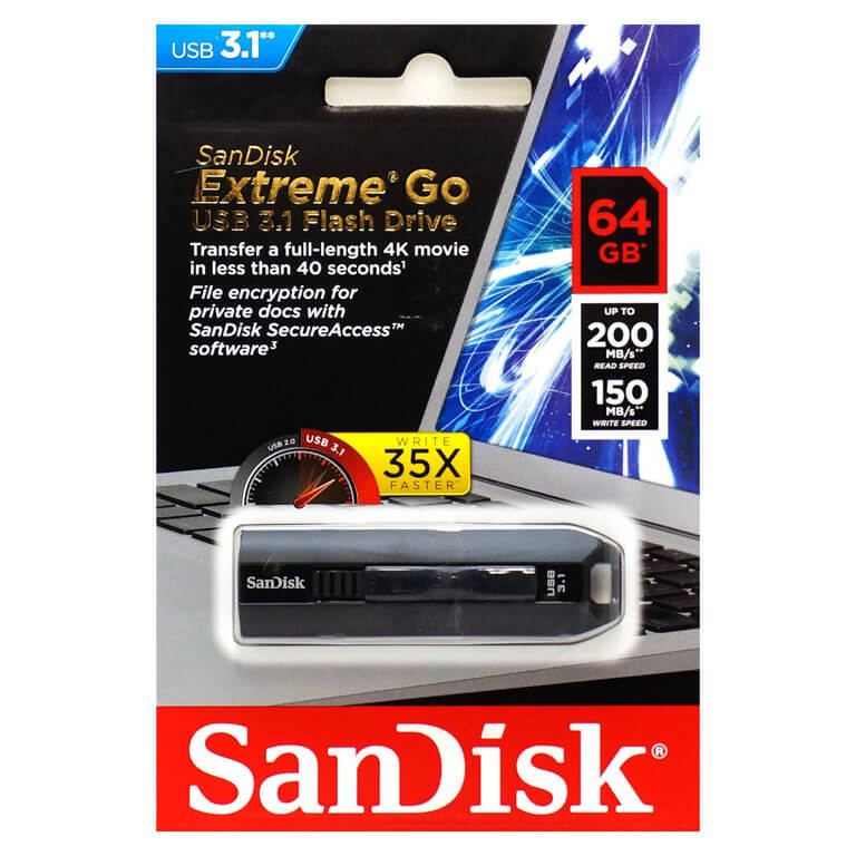 64GB SanDisk Extreme GO USB 3.1 USB-minne