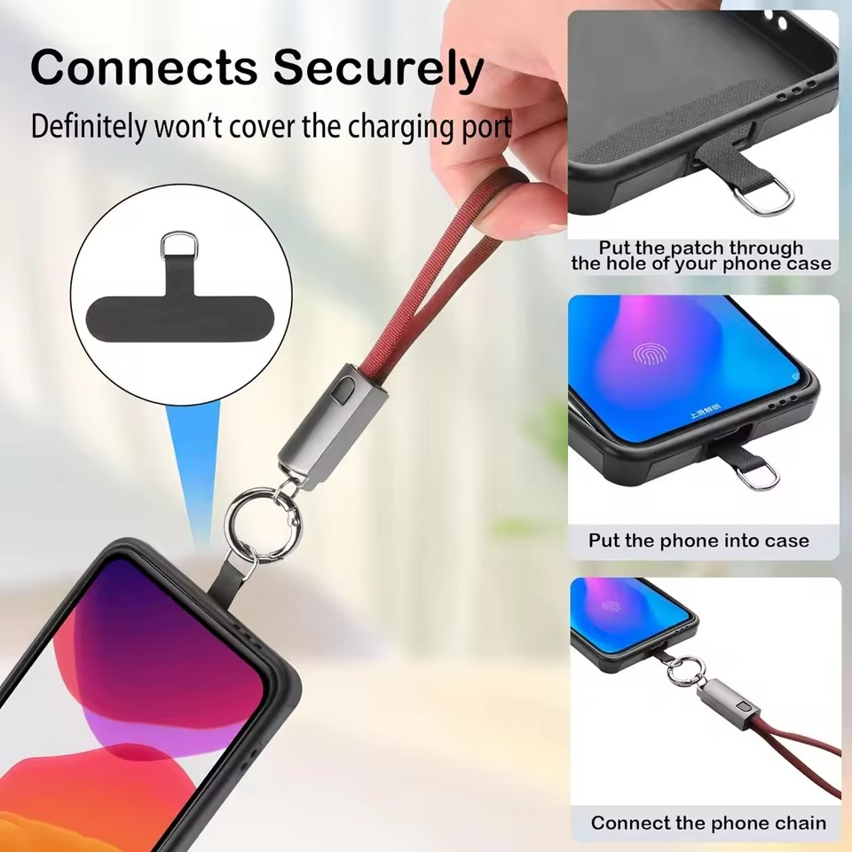 LAIMODA USB-C till USB-C kabel med nyckelring, 2.4A, 60W