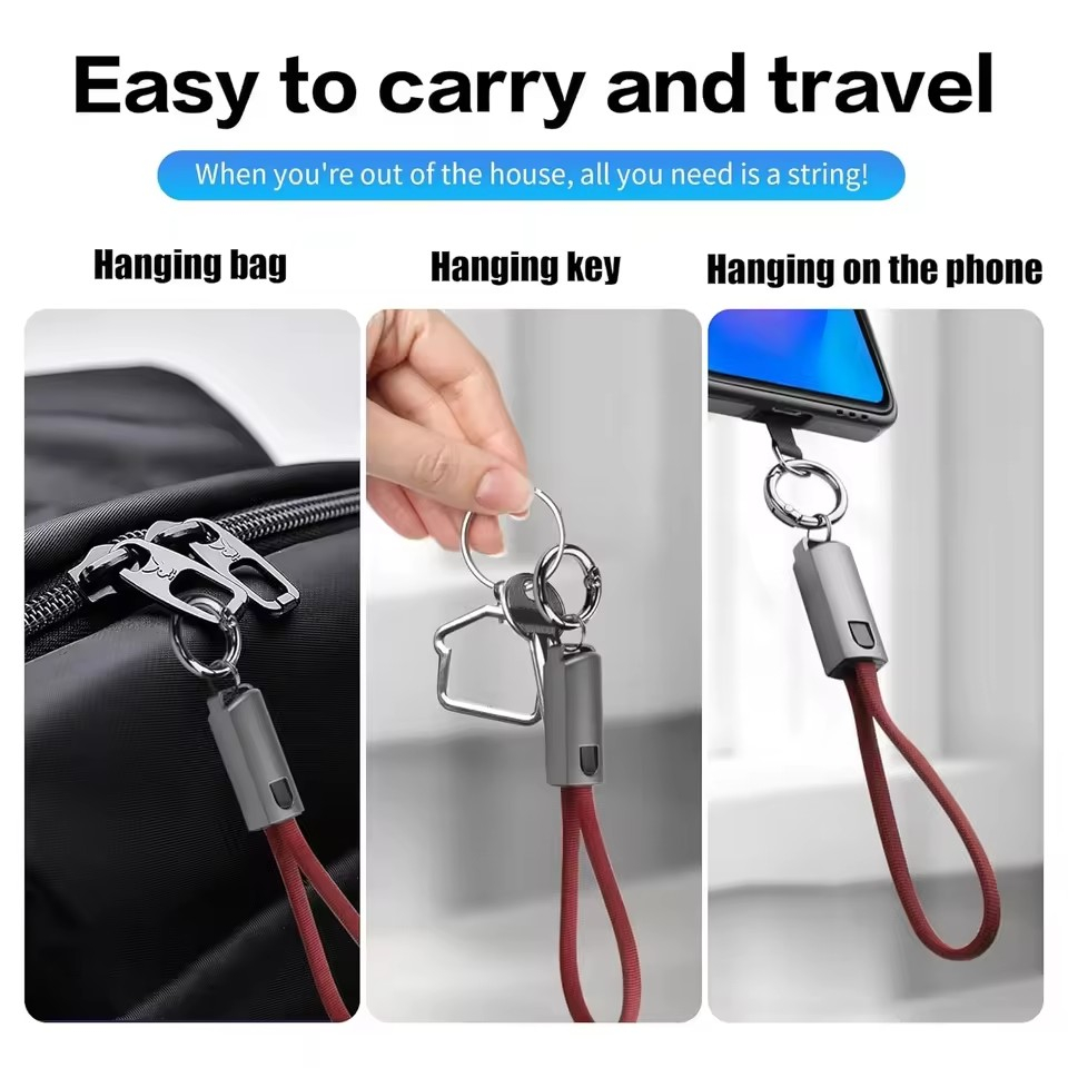 LAIMODA USB-C till Lightning-kabel med nyckelring, 2.4A, 30W