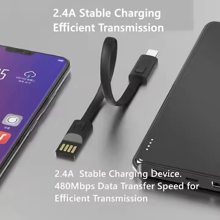 LAIMODA USB-C till Lightning-kabel med nyckelring, 2.4A, 30W