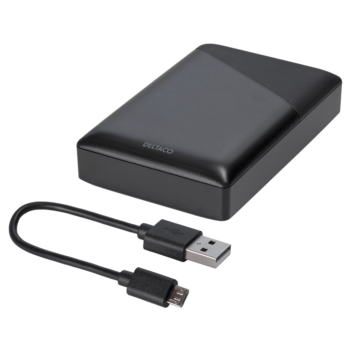 DELTACO Powerbank med både USB-A och USB-C, PD, 10.000 mAh, 18W