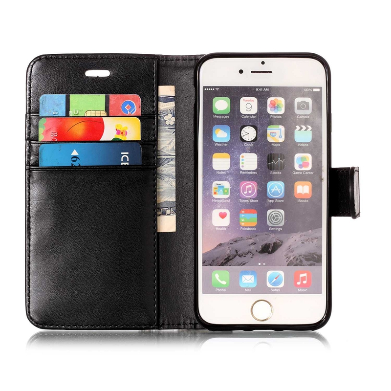Plånboksfodral med ställ, iPhone 6/6S, svart