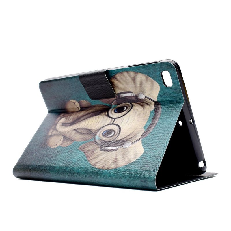 Läderfodral med ställ, iPad Mini/2/3/4/5, Elefant