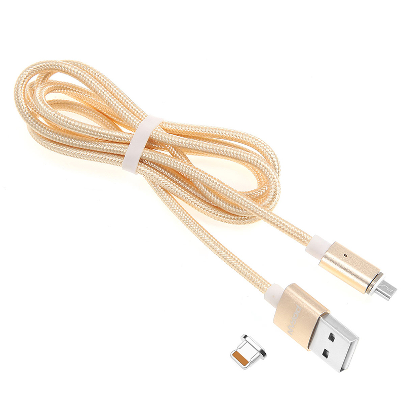 Smart magnetisk laddkabel, lightning, Micro-USB, guld