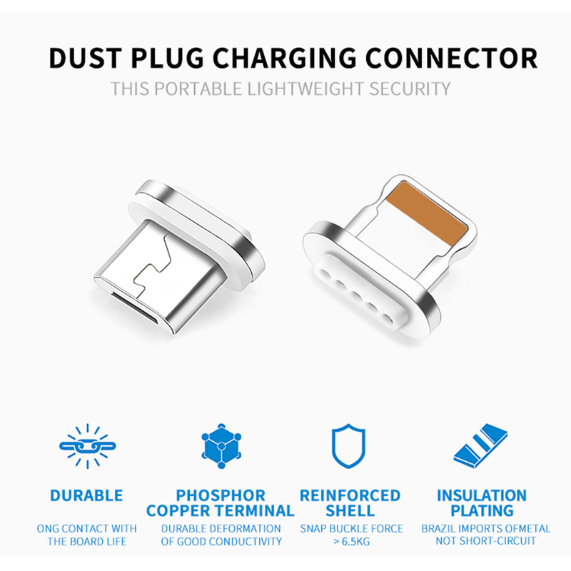 Smart magnetisk laddkabel, lightning, Micro-USB, guld