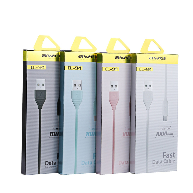 Awei USB-A till Micro USB laddning/data-kabel 1m, vit