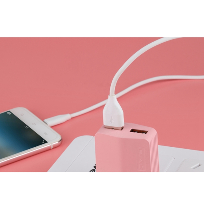 Awei USB-A till Micro USB laddning/data-kabel 1m, vit