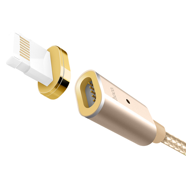 Hoco kabel med magnetisk lightning kontakt, 1.2m - guld