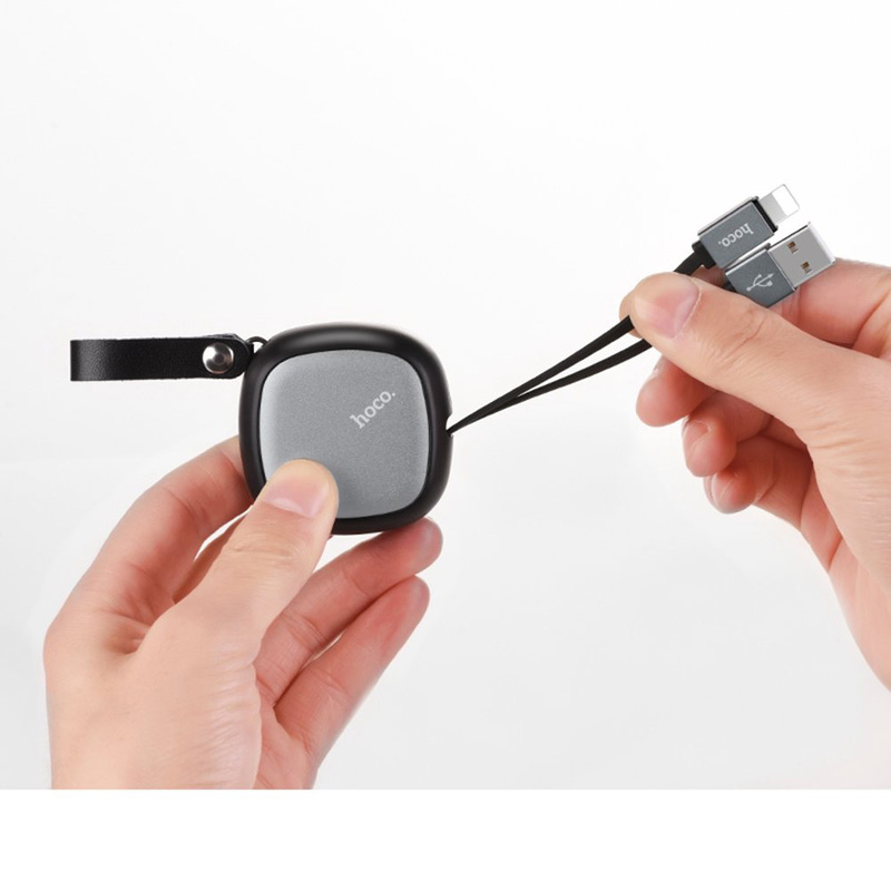 Hoco bärbar laddkabel USB-A till lightning, 0.9m