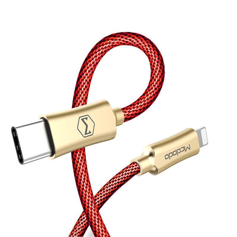 Mcdodo CA-499 USB-C till lightning 18W, iPhone 9/8 Plus, röd