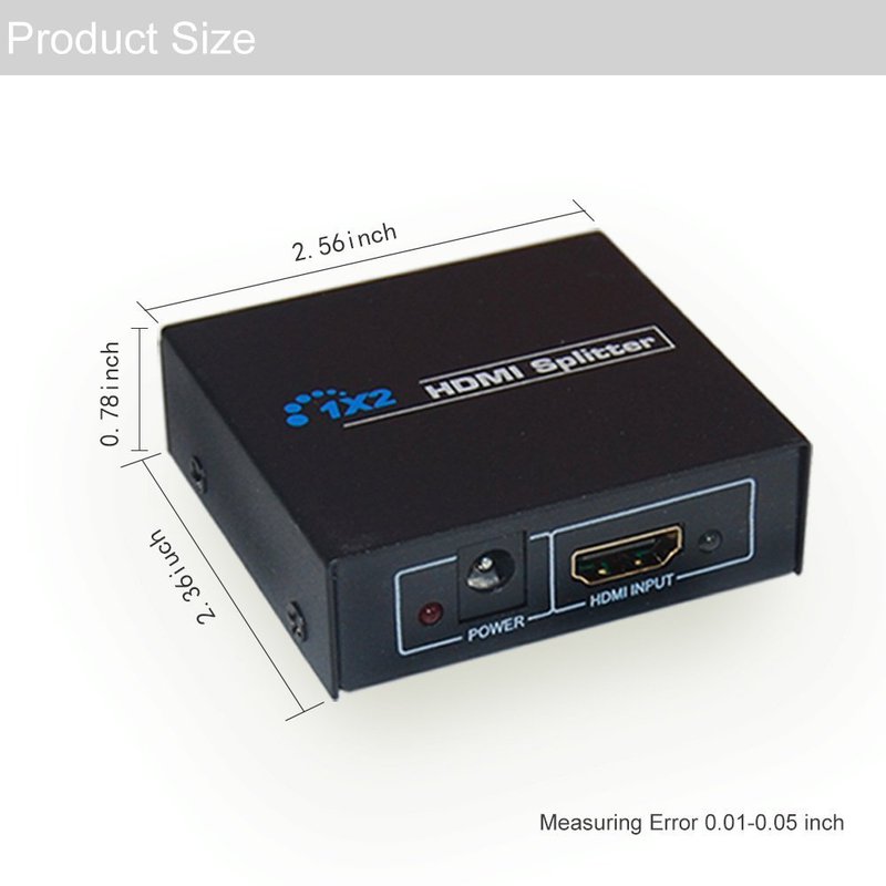 HDMI-splitter 1xHDMI till 2xHDMI, Full HD 1080p 3D