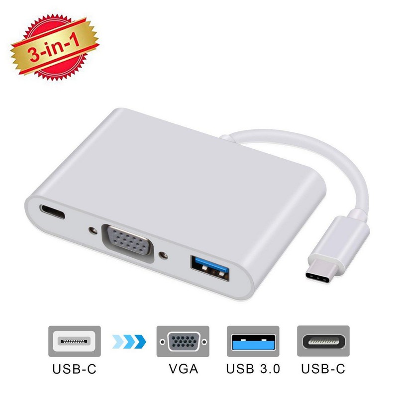 Adapter USB-C till VGA, USB-A, USB-C