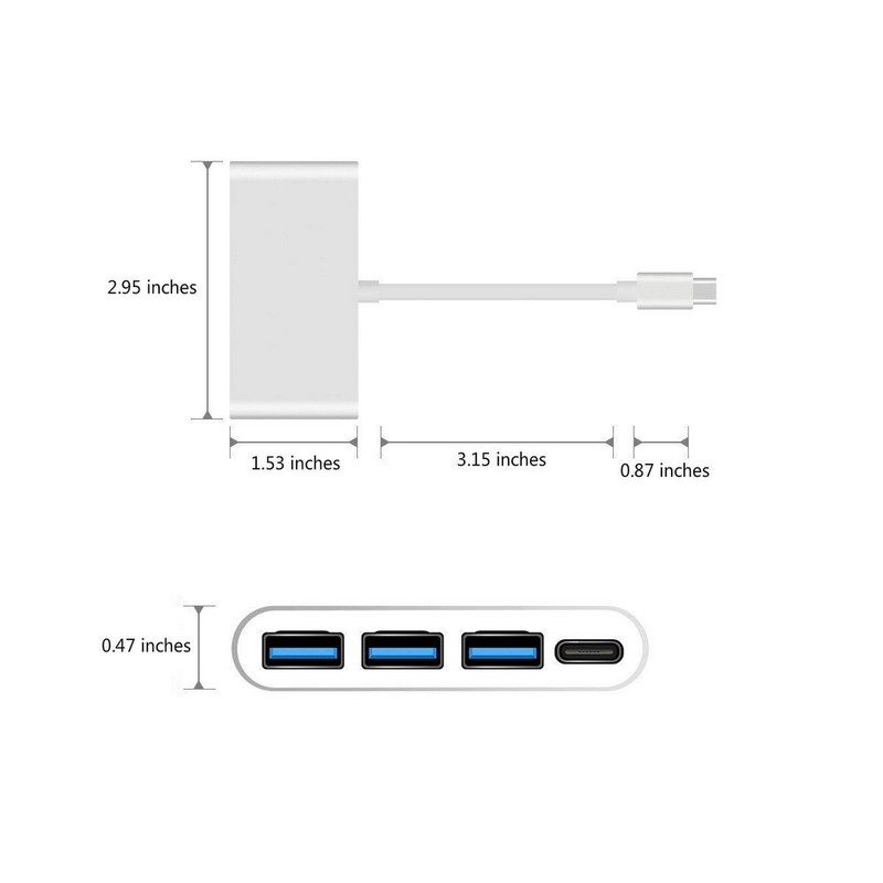 USB-C-hubb till 3st USB-A och 1st USB-C