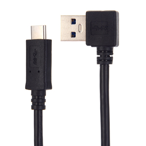 USB 3.1 USB-C hane till USB 3.0, vinklad laddkabel, 20cm