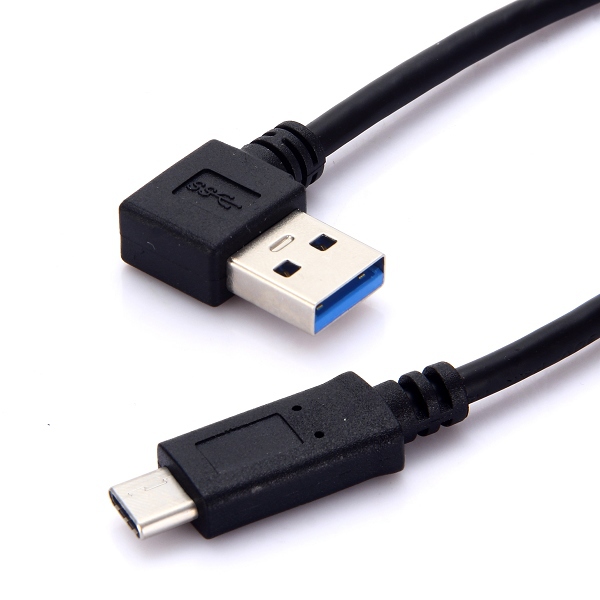 USB 3.1 USB-C hane till USB 3.0, vinklad laddkabel, 20cm