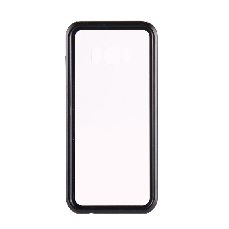 Metallram med skydd för baksida till Samsung Galaxy S8, svart