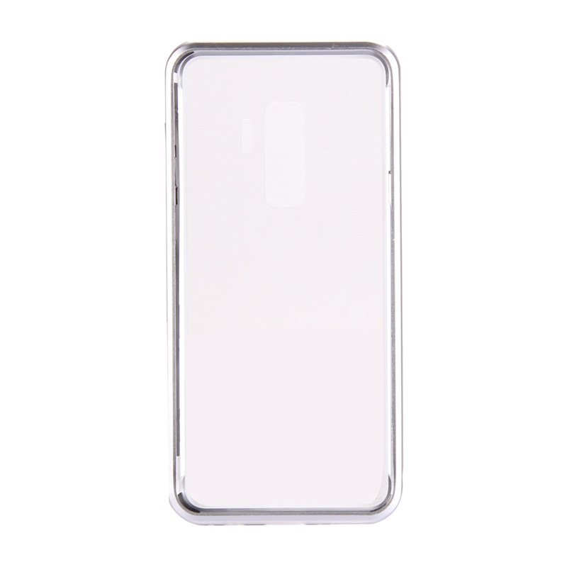 Metallram med skydd för baksida till Samsung Galaxy S9, vit