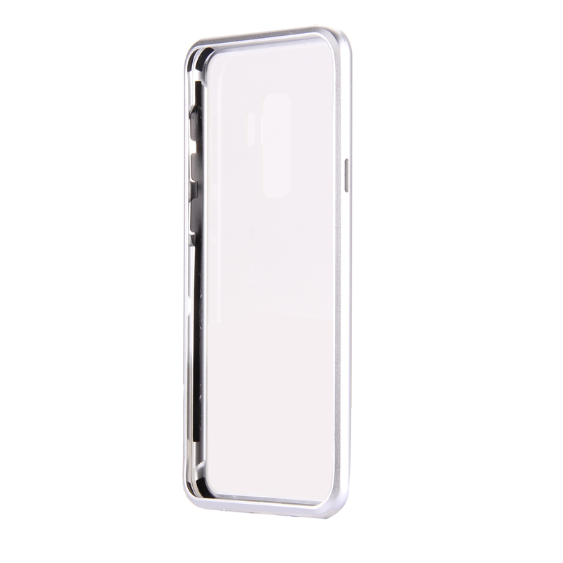 Metallram med skydd för baksida till Samsung Galaxy S9, vit