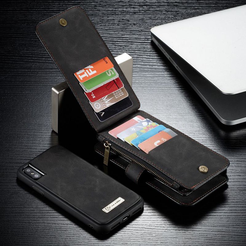 CaseMe plånboksfodral, iPhone X/XS, svart