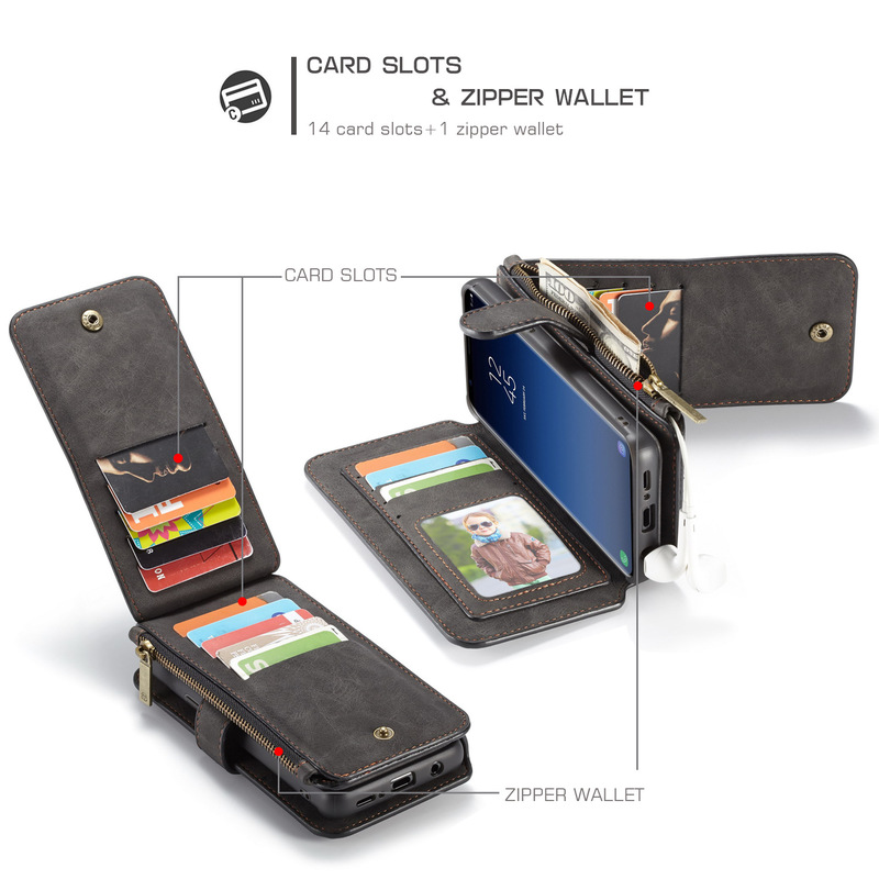 CaseMe plånboksfodral, Samsung Galaxy S8 Plus, svart