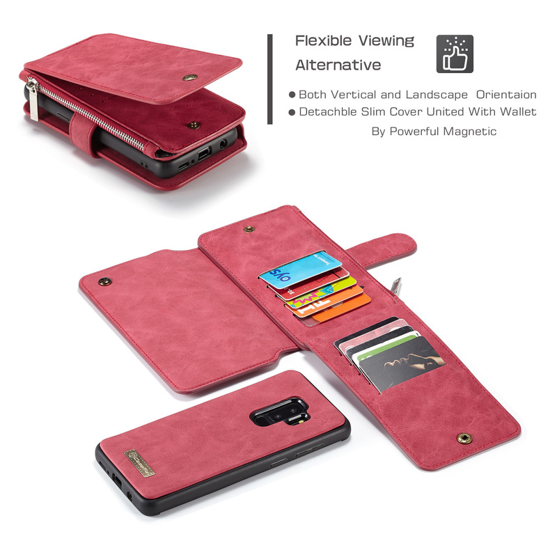 CaseMe plånboksfodral magnetskal, Samsung Galaxy S8 Plus, röd