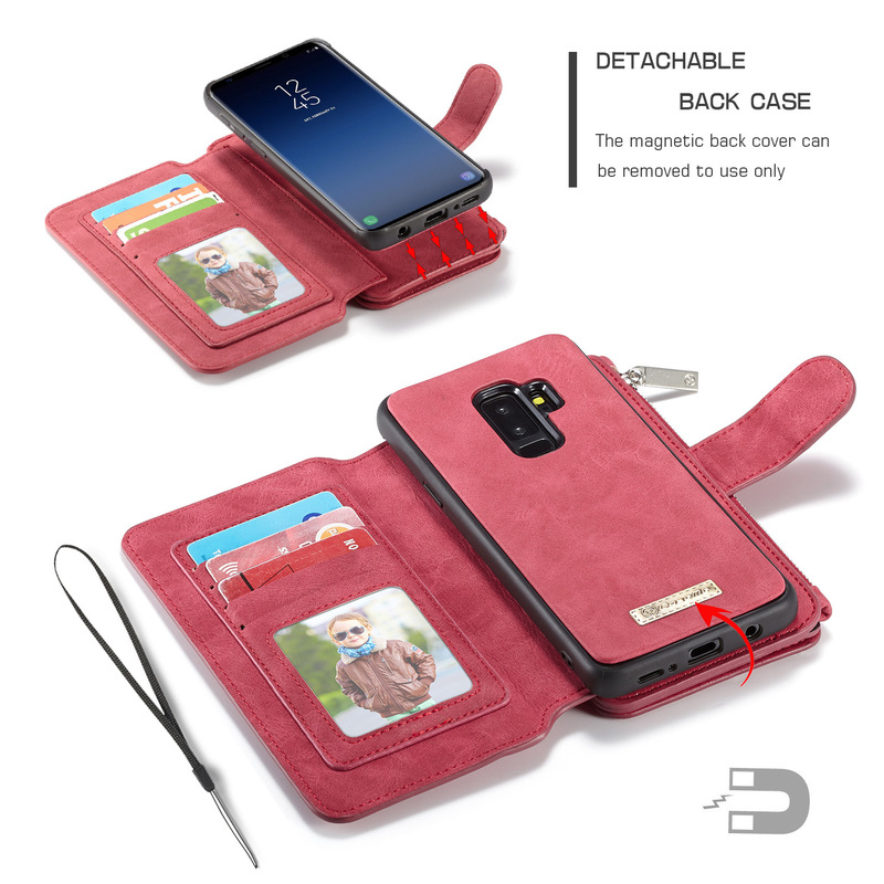 CaseMe plånboksfodral magnetskal, Samsung Galaxy S8 Plus, röd