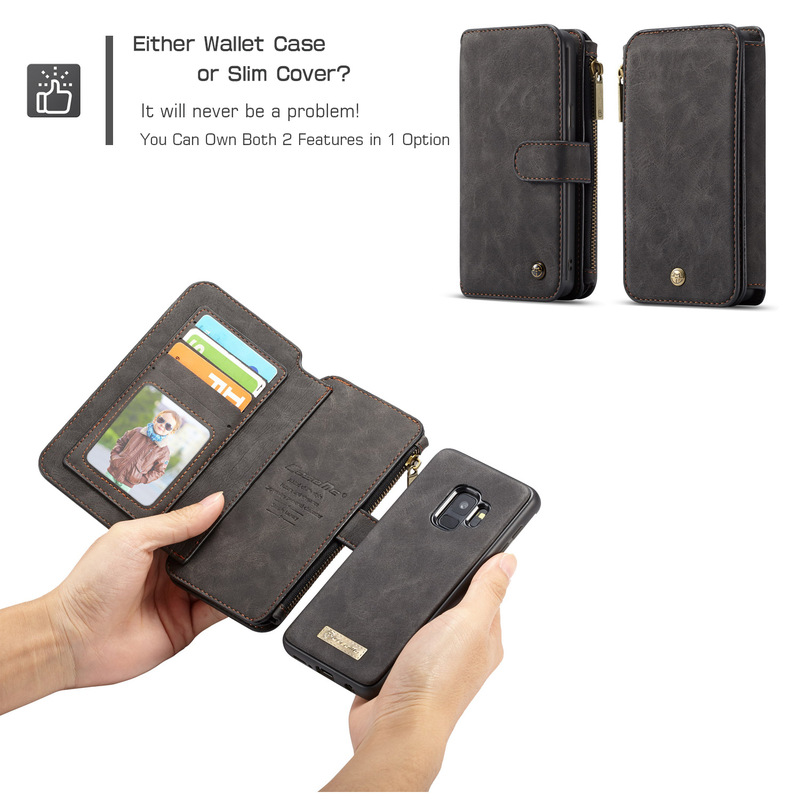CaseMe plånboksfodral med magnetskal, Samsung Galaxy S9, svart