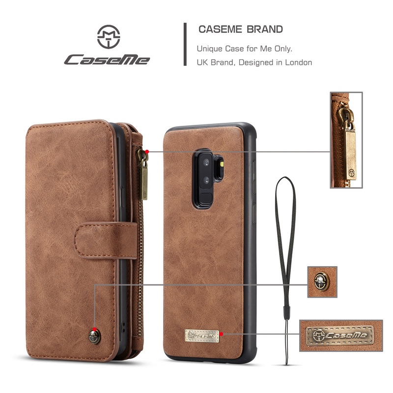 CaseMe plånboksfodral, Samsung Galaxy S9 Plus, brun